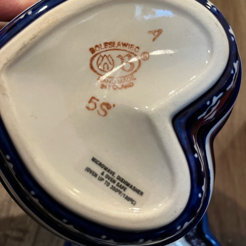 Polish Pottery heart shaped dishes